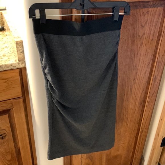 NWOT IRO knit gray & black tight 100% wool midi skirt NEVER WORN L (fits like S)